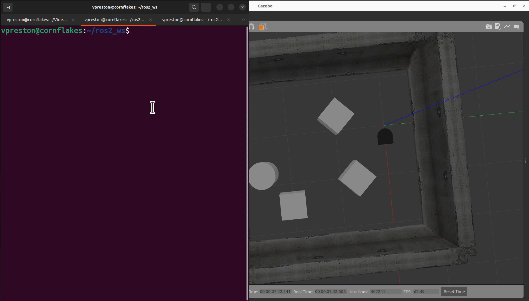 An animated Gif that shows a robot attempting to maintain a particular distance from a wall