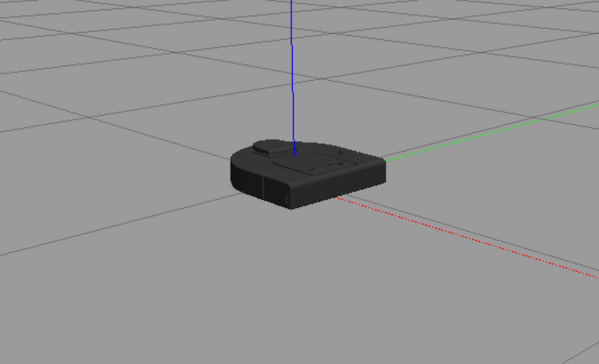 screenshot of a Neato in an empty simulated environment