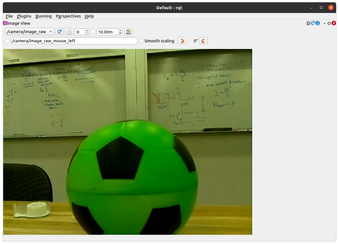 Rqt_gui showing the Neato camera feed